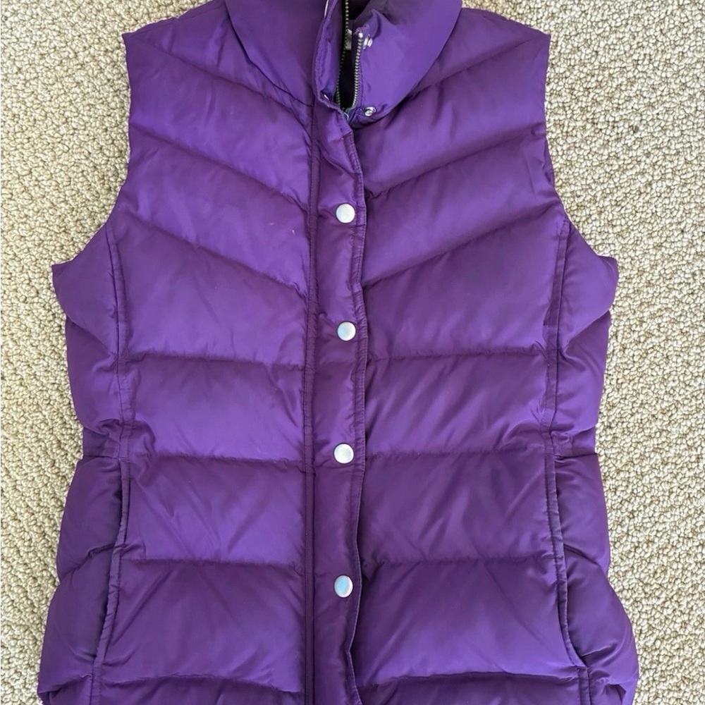 Vintage J. Crew Deep Purple Quilted Down Vest - Fall 2007, size XS